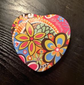 NEW Brighton Heart Tin Floral Vibrant Retro 70s Flowers Blue Green Orange